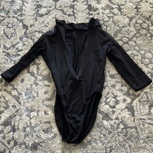 Motion Wear 3/4 Sleeve Zip Up Leotard